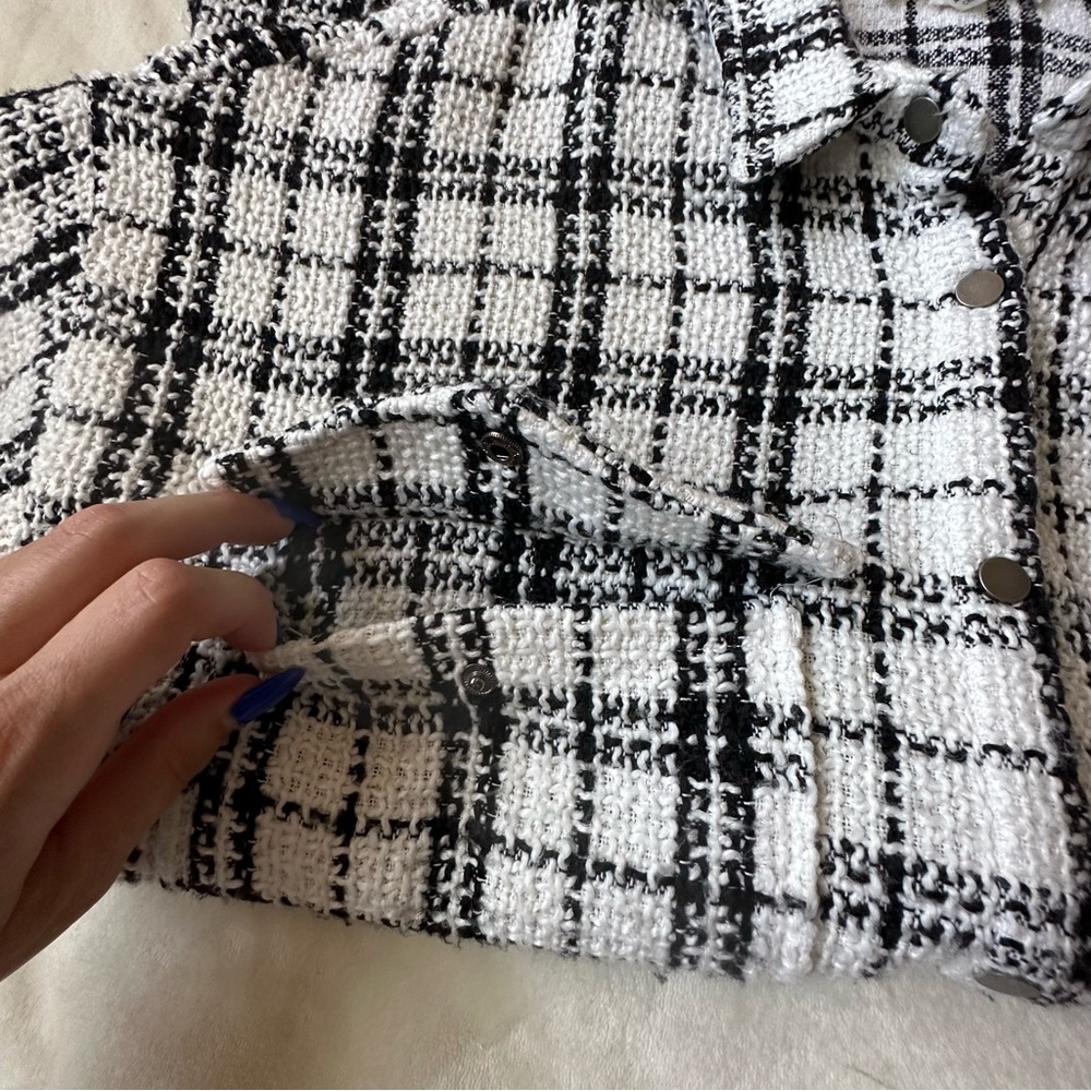 GINNY CHECKERED TWEED SHACKET - Picture 5 of 6